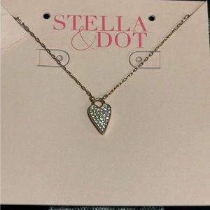 Reversible pave heart necklace- new from display